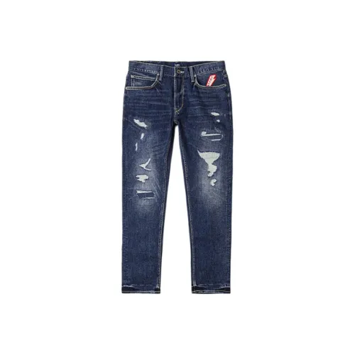 Lee совместный бренд модель Джинсы Мужские Средне-темно-синий