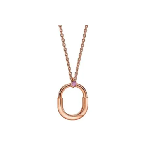 TIFFANY CO. Замковая Сапфир Ожерелье Унисекс Розовое Золото