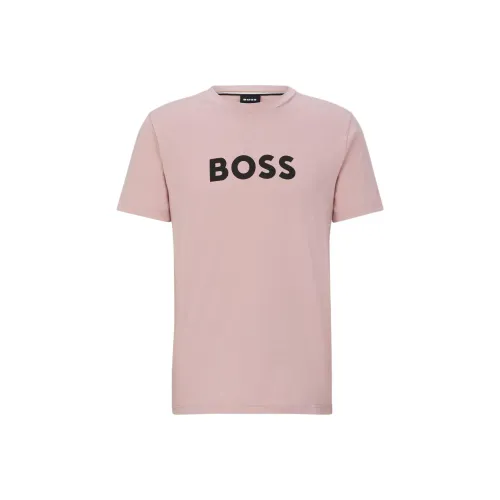 Hugo Boss Светло-розовые Мужские T-рубашки