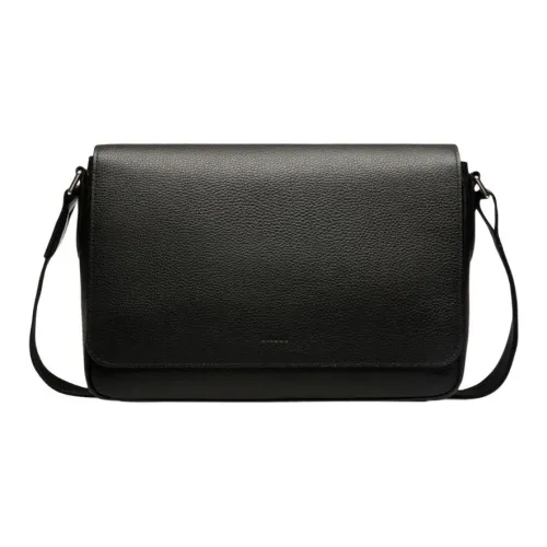 BALLY Телячья кожа Курьерская сумка Сумка через плечо Мужская Черная