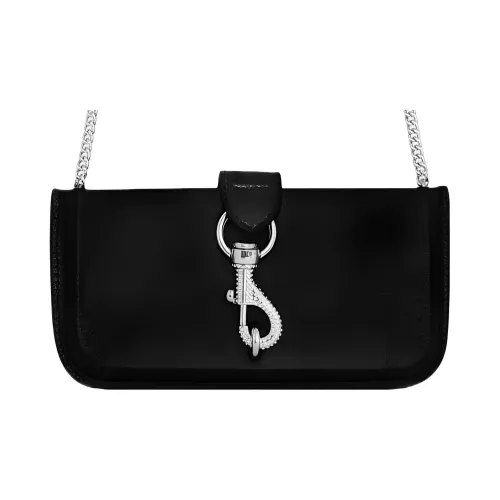 REBECCA MINKOFF Глянцевый Металлический Чехол для телефона Сумка через плечо Женская Черная