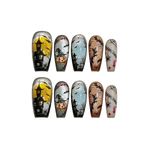BDQC Креативный Кожа Flattering Ручной Nail Art 25 мм False Nail Средний LADDER Мультяшный Градиентный Стиль Instagram