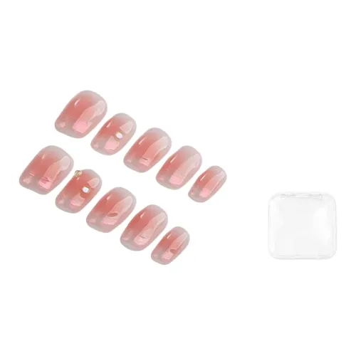 BDQC Ледяной Прозрачный Минималистский стиль False Nail Средний LADDER Розовый Румяна Стойкий