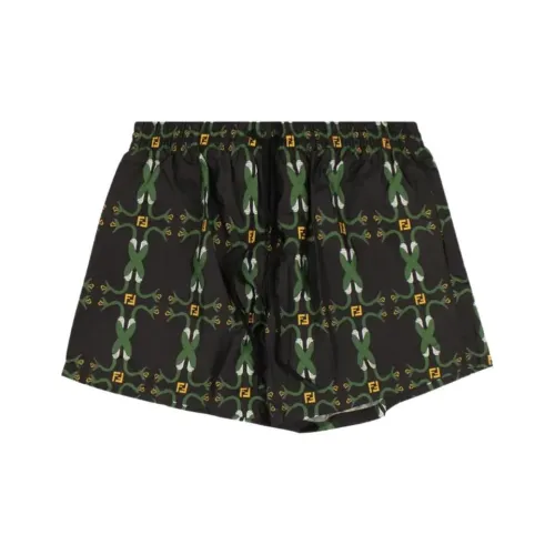 FENDI Мужские черные пляжные шорты
