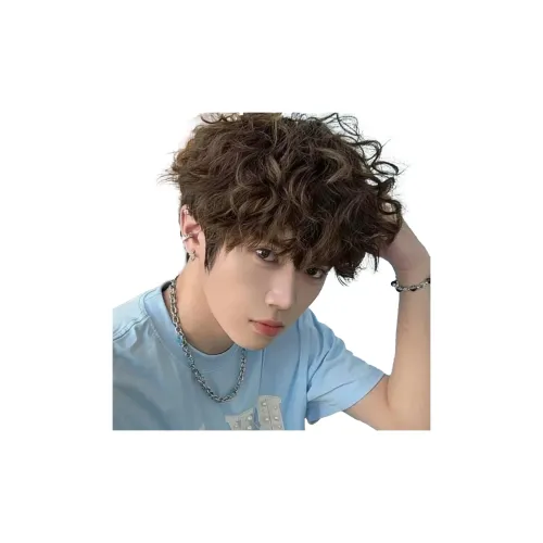 FYOSEE Leslie Roll Мужская Перука Кудрявая Высокая Температура Пряжа Короткие Кудрявые Волосы