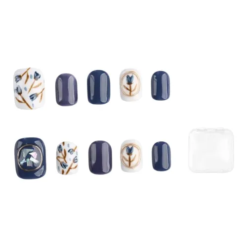 BDQC Сушеная роза Ручная работа Кожа Положительный эффект 15 мм Искусственный ногтик Короткий ЛАДЬЕР Синий Jump Цвет