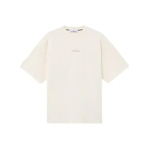 STONE ISLAND Айвори Мужская T-рубашка