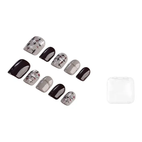 BDQC Минималистский стиль мода Элегантность Матовый False Nail Короткий LADDER Коричневый Jump Цвет Стиль Instagram