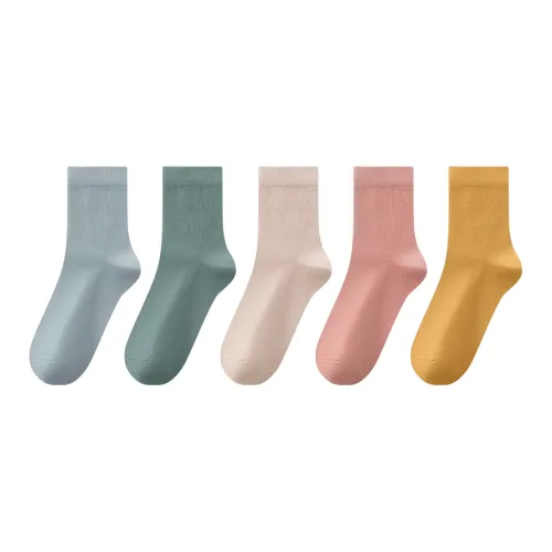 H YXIANG SC03101 Multicolor 5 Pack Women's Mid Shin Socks H YXIANG SC03101 Многоцветные 5 Пачка Женские Носки MID до икры