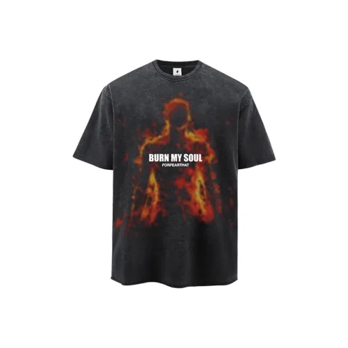 FOR FEAR THAT Промытый черный Унисекс T-рубашки