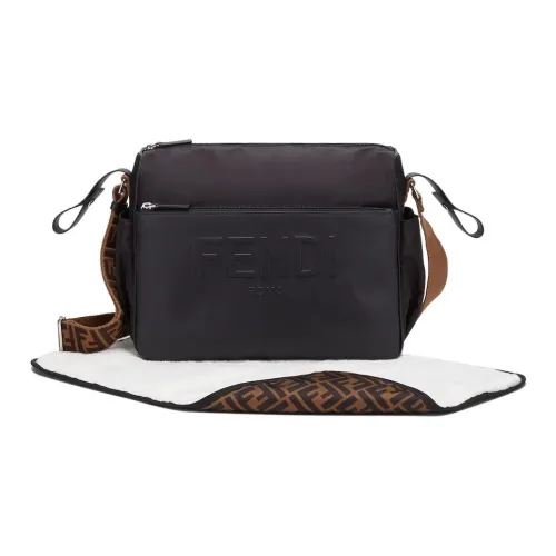 FENDI Сумка Для ПодгузниковСумка Для Подгузников Из Нейлона И Кожи Черного Цвета