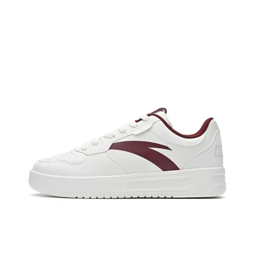 ANTA Классический Амортизация Износостойкие Низкие Кроссовки для скейтбординга Мужские Белые и Красные