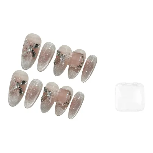 BDQC Крылья OF The Butterfly 3D-эффект Бабочка False Nail Средний LADDER Розовый Румяна Stain Стиль Instagram