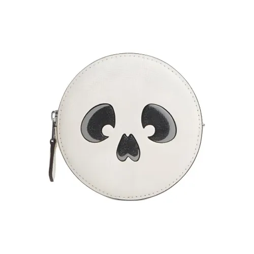 COACH Крестообразный текстура кожа кошелек для монет мини унисекс белый