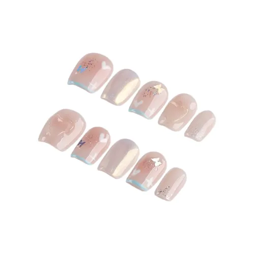 BDQC Magic Mirror Розовый 3D-эффект Бабочка False Nail Короткий LADDER Розовый Румяна Stain Стиль Instagram