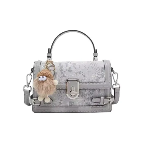 SMILE FOCUS ПУ (полиуретан) Сумка через плечо Сумка Обычная Женская Серого цвета