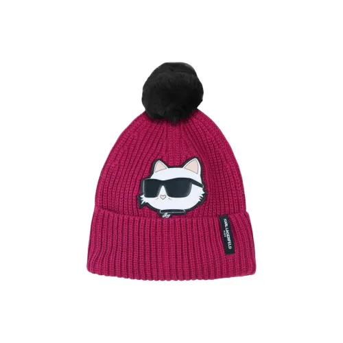 KARL LAGERFELD Акриловые шапки-бини для детей горные с отражением красные