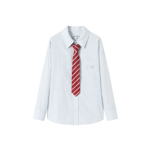 ANDREA MARTIN Синие Белые Полосатые Рубашки для Женщин