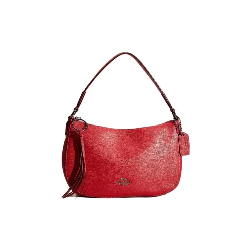 COACH Sutton Кожа Сумка-хобо Сумка Сумка через плечо Женская Вишнево-красная
