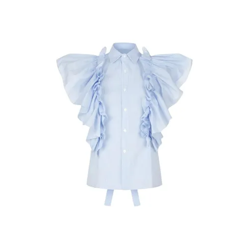 Leather Cat Светло-синие Женские Рубашки