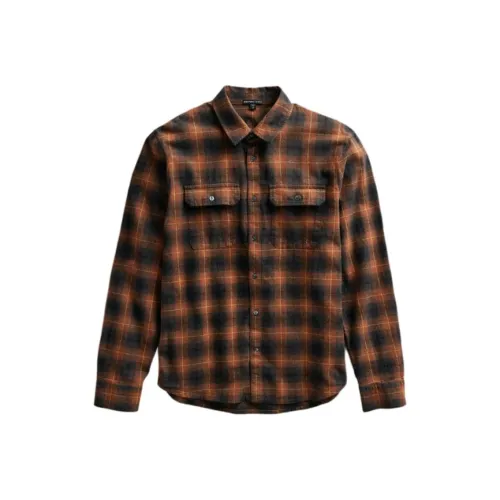 JAMES PERSE Amber Plaid Men's Shirts JAMES PERSE Янтарный Клетчатый Мужские Рубашки