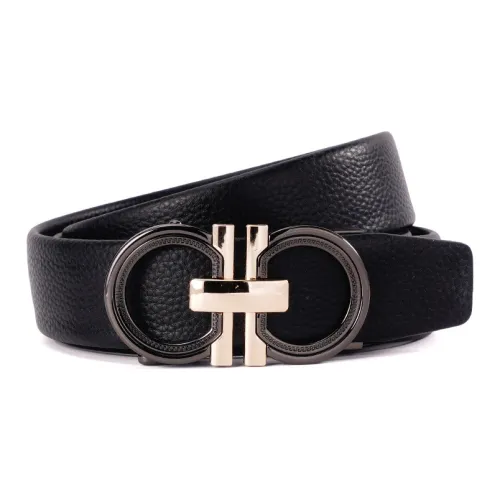 PISHUSHU Ремни из коровьей кожи Мужские Черные Ширина 3,5 см