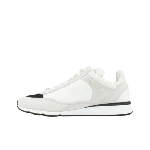 CHANEL Низкий топ Повседневная обувь Женская Серый Белый Черный