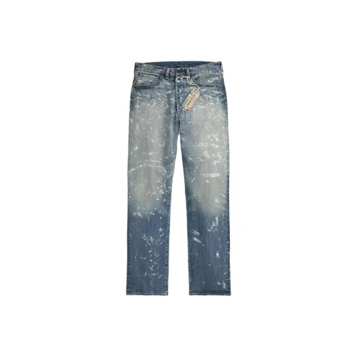 Double RL Washed Men's Jeans Двойной RL Промытые Мужские Джинсы