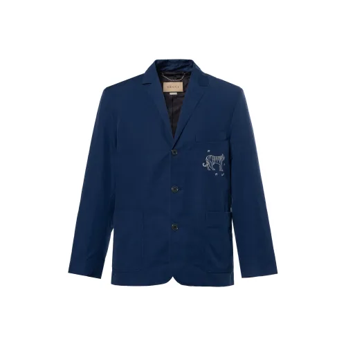 GUCCI SS24 Бизнес-костюм Куртка Мужская Синяя