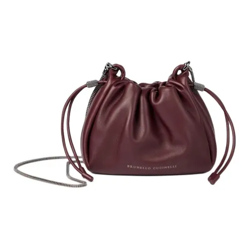 BRUNELLO CUCINELLI Кожа Сумка-ведро Сумка на плечо Мини Женская Красная