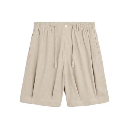 ZARA Linen Телесный/Бежевый Мужские Повседневные Шорты