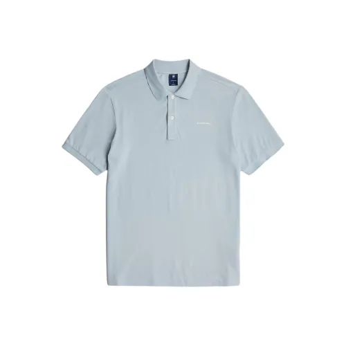 STAR RAW Светло-синяя мужская поло рубашка