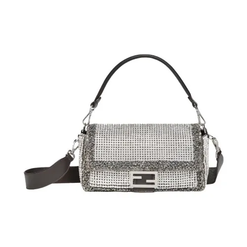 FENDI Полиэстер Сумка-багет Сумка через плечо Сумка Women's Silver
