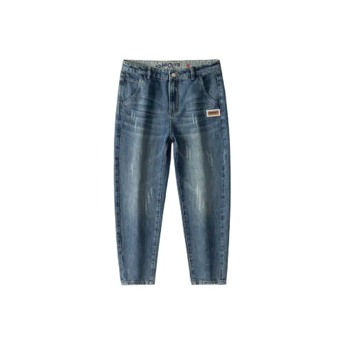 SNOOPY Винтажный синий мужской джинсы