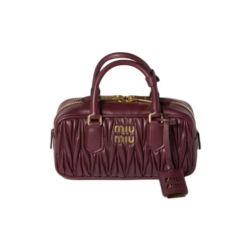 MIU MIU Arcadie Series Lambskin Bag Regular Women's Burgundy