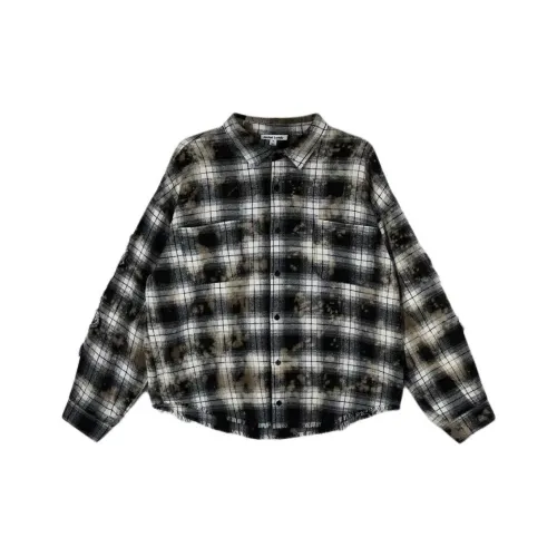 Jaded London Выгорающая печать Клетчатая рубашка Мужская