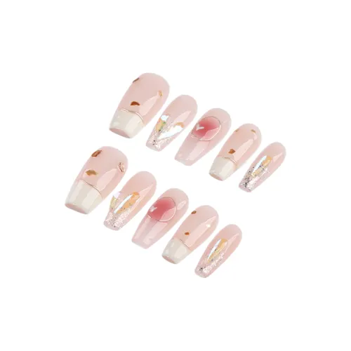 BDQC Ice Cream Aurora Blush Brightening False Nail Medium LADDER Cream Gradient
