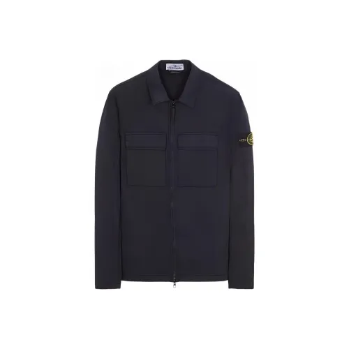 Stone Island Темно-синие мужские куртки
