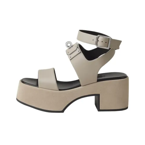 HERMES Lola 35 One Ремень Сандалии Женские Бежевый