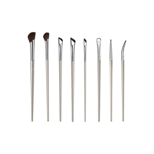 Suiyiie 8 шт Серебряный Набор для макияжа с кистями Right angle Eyeliner Щетка Детали Sickle Конский волос Nose Тень Щетка