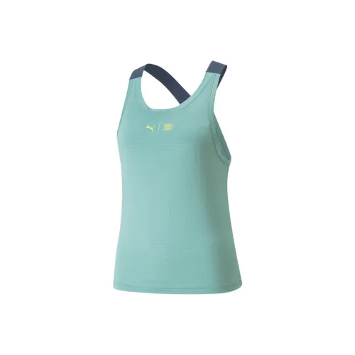 Puma Dare To Bodysuit Серый Синий Женская Спортивная Майка Без Рукавов