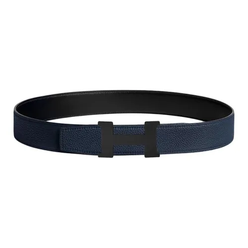 HERMES Телячья кожа Кожаные ремни Мужской Синий Черный 38MM