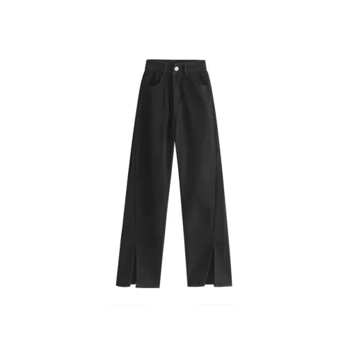 MUCCHIC Глубокий черный цвет Женские Джинсы