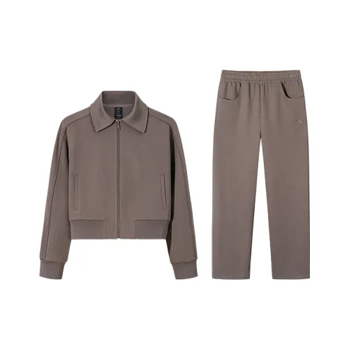 ANTA Life Collection Комплекты Одежды Ротанг Коричневый Топ + Ротанг Коричневые Брюки Женские Повседневные Костюмы