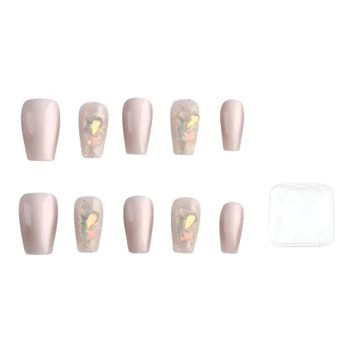 BDQC Мягкий Кошачий глаз 3D-эффект Кристальный камень Осветляющий Ручная работа Nail Art 20 мм Короткий LADDER Розовый Однотонный