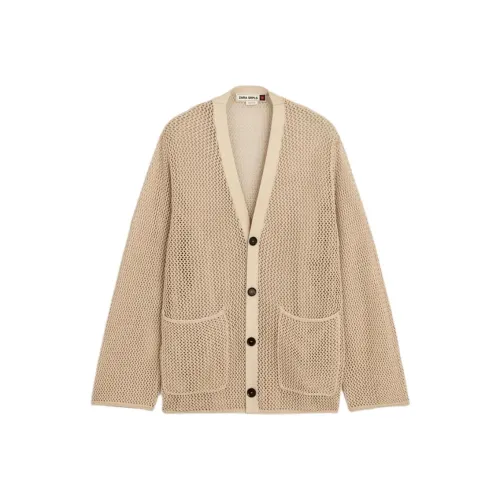 ZARA Linen Yellow Ochre Men's Knitwear ZARA Лен Желтый Охра Мужской Трикотаж