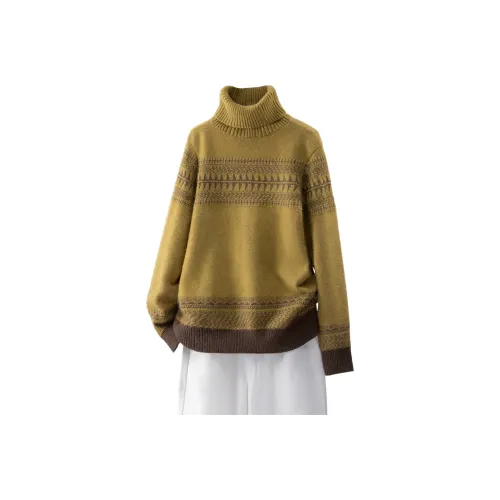 Cypress House Желтый Зеленый Женские Свитера