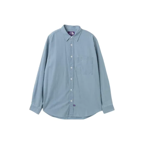 THE NORTH FACE PURPLE LABEL SS25 Стандартный Ожерелье-чокер Шамбре Рубашка Унисекс