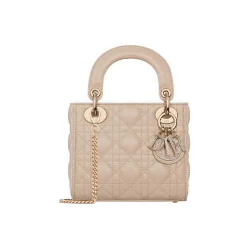 DIOR Lady Dior Овчина Сумка Lady Dior Сумка Мини Женские Руж Бежевый