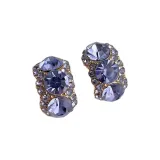 Серьги-гвоздики фиолетового цвета (1 пара)